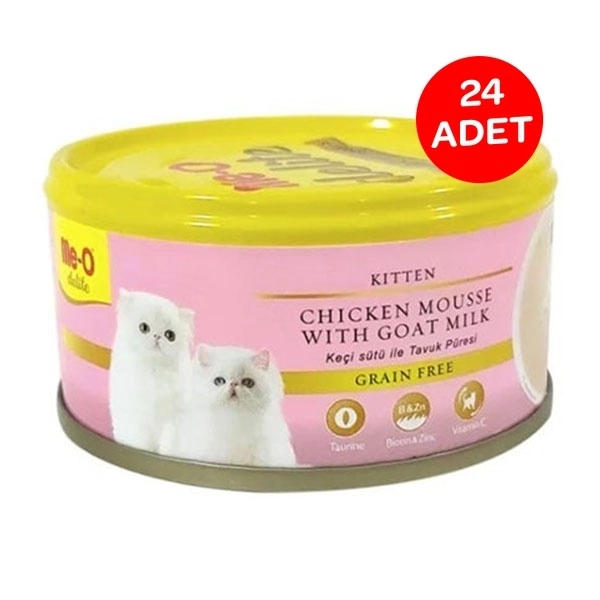 Me-O Tahılsız Kıyılmış Tavuklu ve Keçi Sütlü Yavru Kedi Konservesi 80 GR x 24 Adet - 4