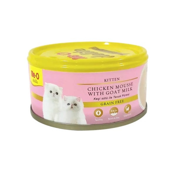 Me-O Tahılsız Kıyılmış Tavuklu ve Keçi Sütlü Yavru Kedi Yaş Maması 80 GR - 1