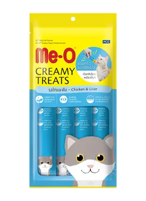 Me-O Tahılsız Tavuk ve Ciğerli Kremalı Kedi Ödülü 4*15 Gr - 1