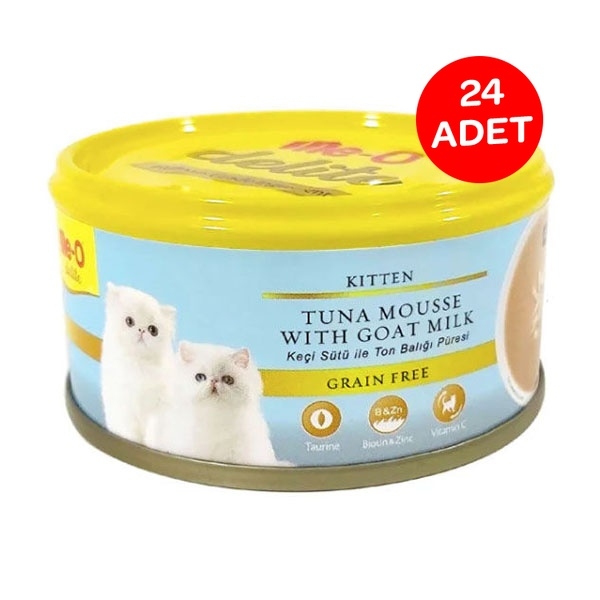Me-O Tahılsız Tuna Balıklı ve Keçi Sütlü Ezme Yavru Kedi Yaş Maması 80 GR x 24 Adet - 2