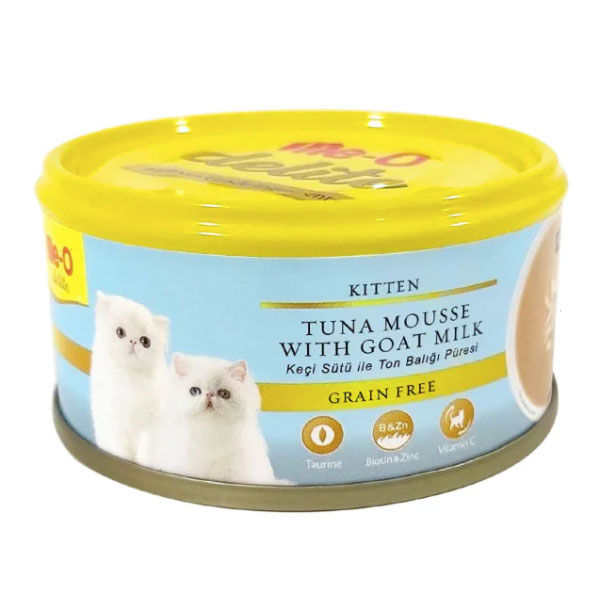 Me-O Tahılsız Tuna Balıklı ve Keçi Sütlü Ezme Yavru Kedi Yaş Maması 80 GR - 1