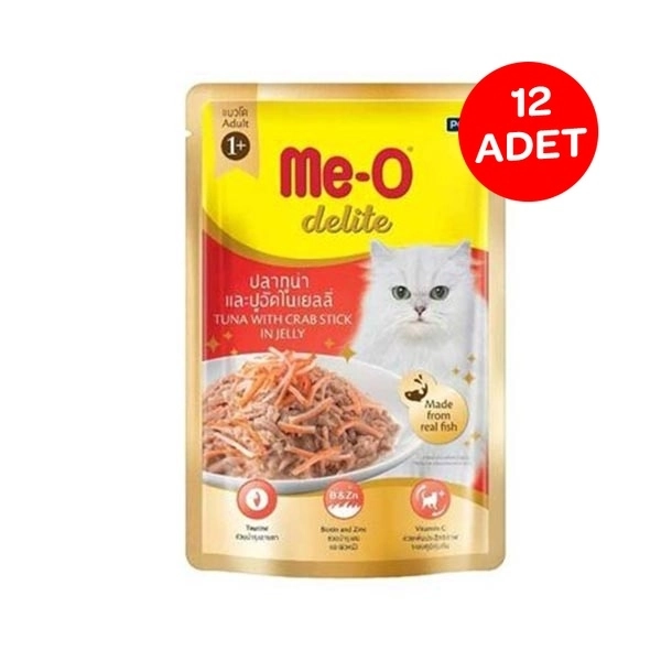 Me-O Tahılsız Yengeç Etli Tuna Balıklı Yaş Kedi Maması 70 GR X 12 Adet - 1