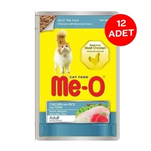 ME-O Tavuk Pirinç ve Ton Balıklı Pouch Kedi konservesi 80gr X 12 Adet