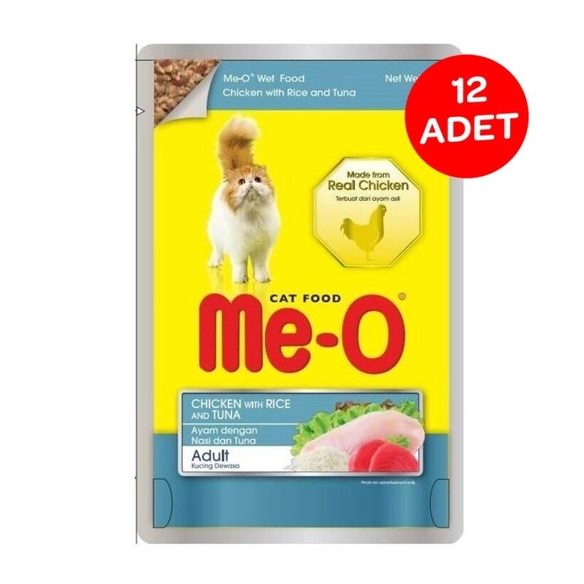 ME-O Tavuk Pirinç ve Ton Balıklı Pouch Kedi konservesi 80gr X 12 Adet - 1