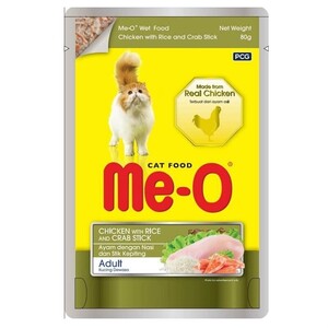 ME-O Tavuk Pirinç ve Yengeç Çubuklu Pouch Kedi Yaş Maması 80gr