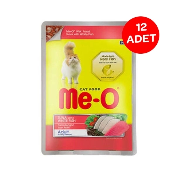 Me-O  Ton Balık&Alabalık Kedi Yaş Maması  80 Gr X 12 Adet - 1