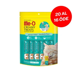 Me-O Kurutulmuş Füme Ton Balıklı Sıvı Kedi Ödül Maması 16 X 15 GR + 4 Adet HEDİYELİ !
