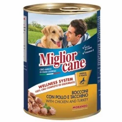 Miglior Cane Tavuklu ve Hindili Katkısız Köpek Konservesi 405 GR