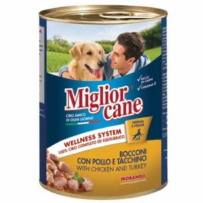 Miglior Cane Tavuklu ve Hindili Katkısız Köpek Konservesi 405 GR - 1