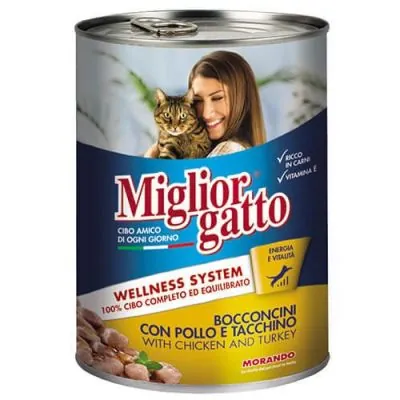 Miglior Gatto Tavuklu ve Hindili Kedi Konservesi 405 GR - 1