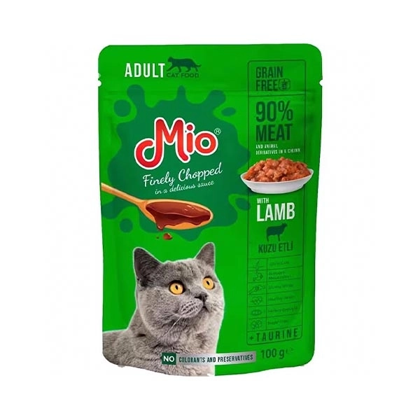 Mio Kuzu Etli Yetişkin Yaş Kedi Maması 100 Gr - 1