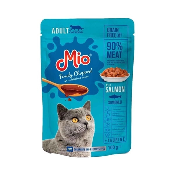 Mio Somonlu Yetişkin Yaş Kedi Maması 100 Gr - 1