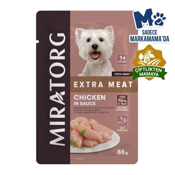 Miratorg Extra Meat Tavuklu Gravy Hassas Sindirime Özel Küçük Irk Yetişkin Köpek Yaş Maması 85 g - 1