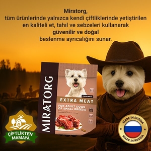 Miratorg Extra Meat Adult Mini Sığır Etli Küçük Irk Yetişkin Köpek Maması 3 Kg - 4