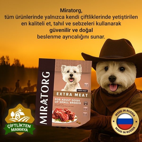 Miratorg Extra Meat Adult Mini Sığır Etli Küçük Irk Yetişkin Köpek Maması 3 Kg - 4