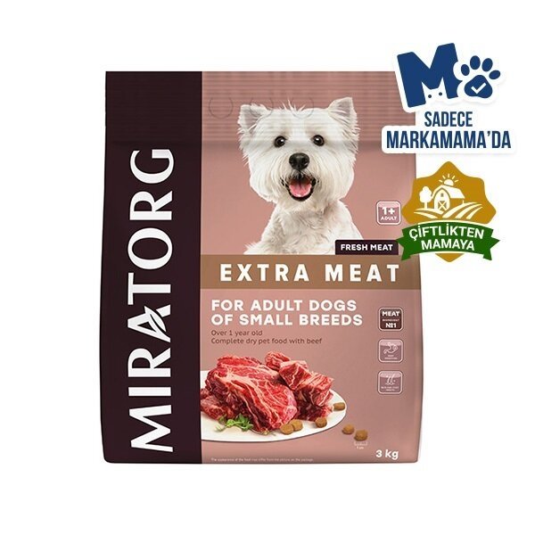 Miratorg Extra Meat Adult Mini Sığır Etli Küçük Irk Yetişkin Köpek Maması 3 Kg - 1