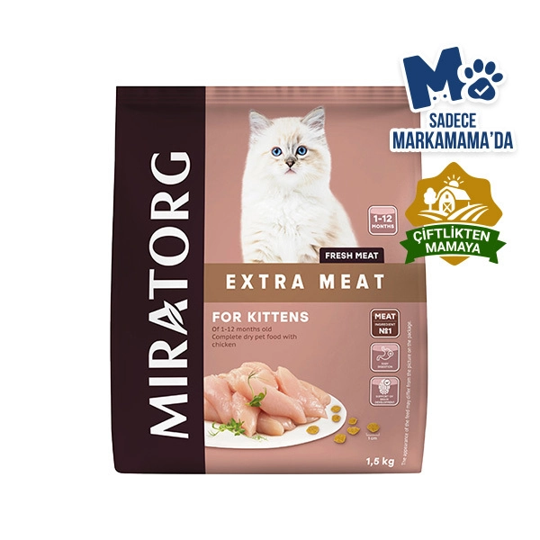 Miratorg Extra Meat Kitten Tavuk Etli Yavru Kedi Maması 1.5 kg - 1