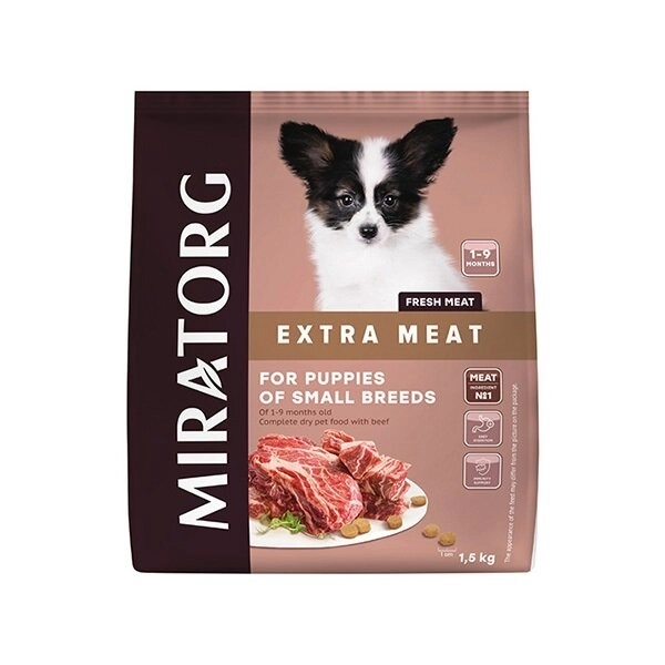 Miratorg Extra Meat Puppy Mini Sığır Etli Küçük Irk Yavru Köpek Maması 1.5 kg - 2