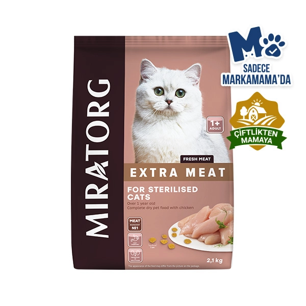 Miratorg Extra Meat Sterilised Tavuk Etli Kısırlaştırılmış Kedi Maması 2,1 Kg - 1