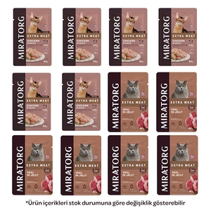 Miratorg Karışık Kedi Yaş Maması 80 gr X 12 Adet
