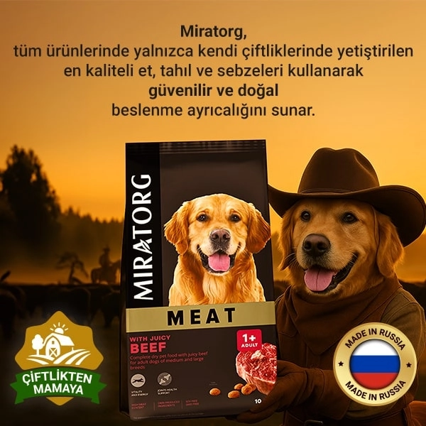 Miratorg Sığır Etli Orta ve Büyük Irk Yetişkin Köpek Maması 10 Kg - 4