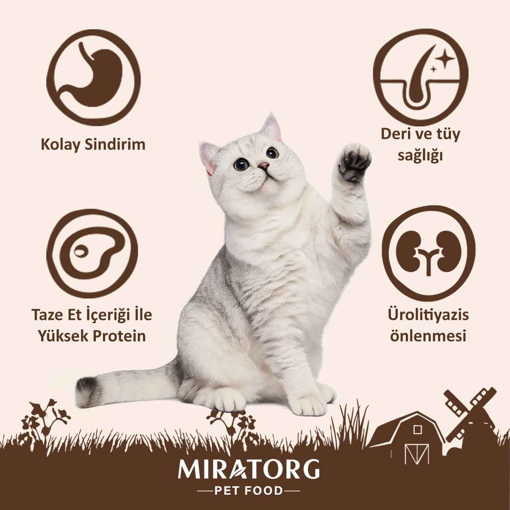 Miratorg Sterilised Gravy Kısırlaştırılmış Tavuklu Kedi Yaş Maması 80 Gr - 4