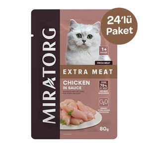 Miratorg Sterilised Gravy Kısırlaştırılmış Tavuklu Kedi Yaş Maması 80 Gr x 24 Adet