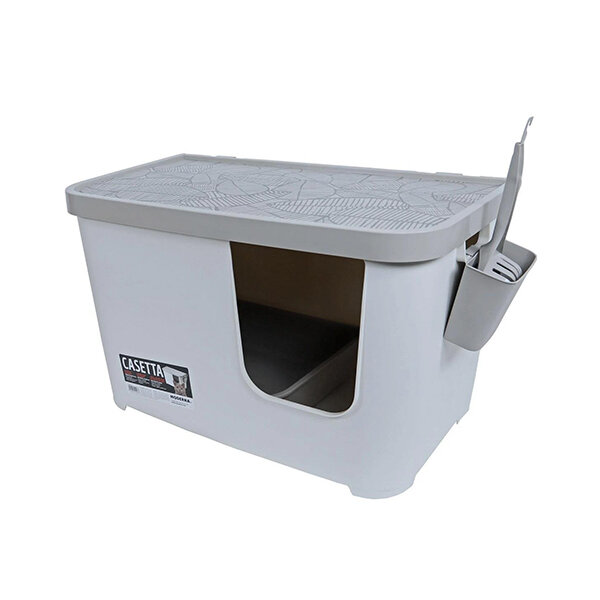 Moderna Casetta Kapalı Kedi Tuvaleti - Gri Beyaz 75.7 x 45 x 45 cm - 1