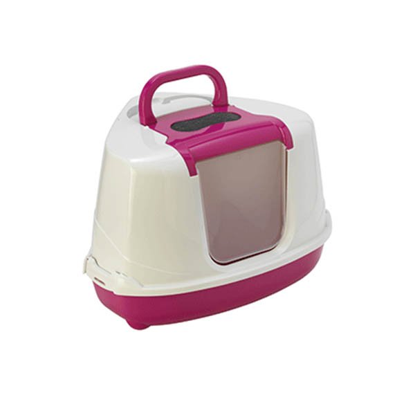 Moderna Flip Köşeli Filtreli Kedi Tuvaleti - Fuşya - 1
