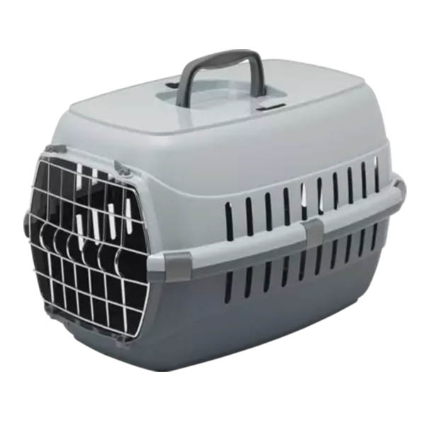 Moderna Roadrunner Metal Kapılı Kedi ve Köpek Taşıma Çantası 56 x 37 x 35 cm (Gri/Açık Gri) - 1