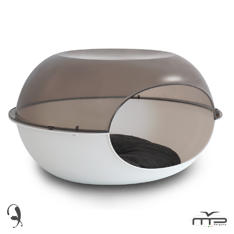 Mp Luna Şeffaf Gri-beyaz Kedi Evi 57*38*31cm - 1