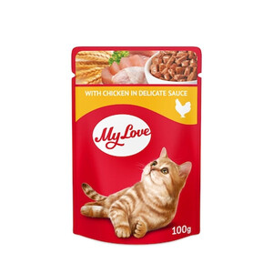 My Love Tavuk Etli Soslu Yaş Kedi Maması 100 GR