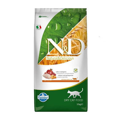 N&D Pumpkin Balkabaklı, Bıldırın Etli ve Narlı Kısırlaştırılmış Kedi Maması 10 kg - 1