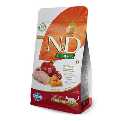 N&D Pumpkin Balkabaklı, Bıldırın Etli ve Narlı Kısırlaştırılmış Kedi Maması 5 kg - 1