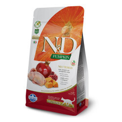 N&D Pumpkin Balkabaklı, Bıldırın Etli ve Narlı Kısırlaştırılmış Kedi Maması 1.5 kg