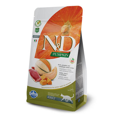 N&D Pumpkin Balkabaklı, Ördek Etli ve Kavunlu Yetişkin Kedi Maması 1.5 kg - 1