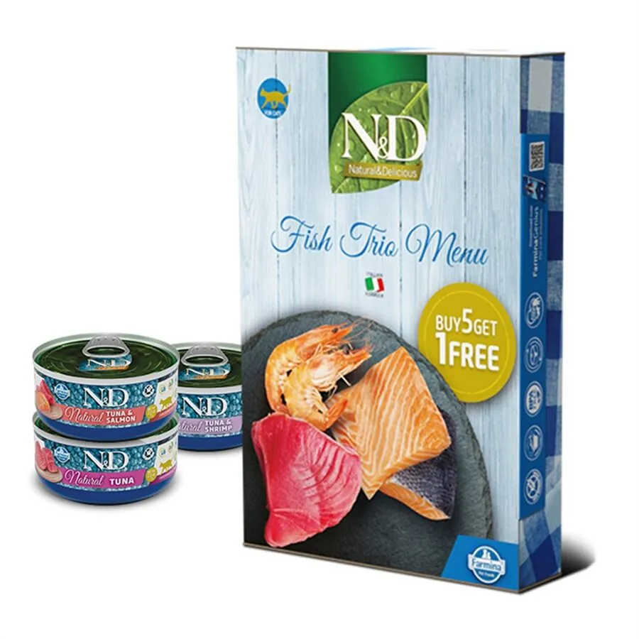N&D Balıklı Trio Menü Kedi Konserve Maması 6x70 Gr - 1