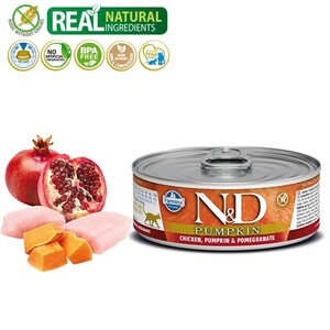 N&D Pumpkin Balkabaklı, Tavuklu ve Narlı Yetişkin Kedi Maması 70 gr - 2