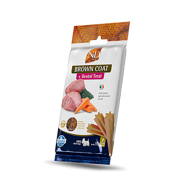 N&D Brown Coat Kuzu Etli Spirulina ve Havuçlu Küçük Irk Köpek Ödül Maması 60 gr - 2
