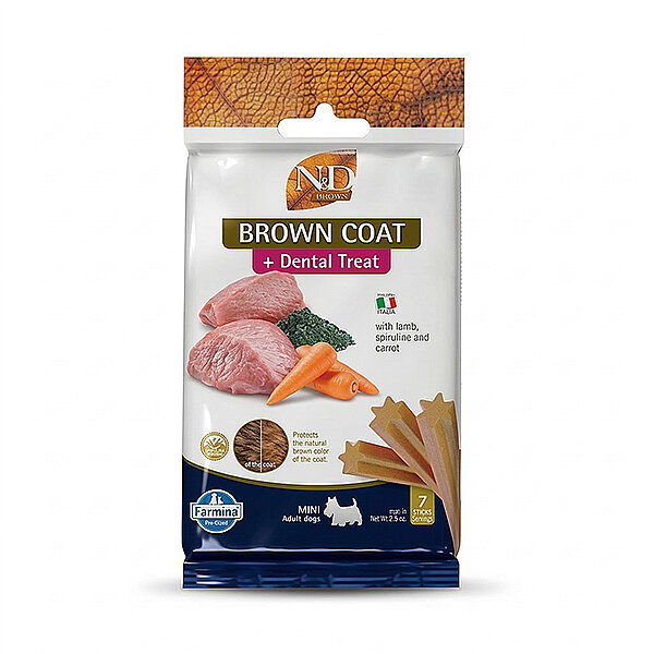 N&D Brown Coat Kuzu Etli Spirulina ve Havuçlu Küçük Irk Köpek Ödül Maması 60 gr - 1