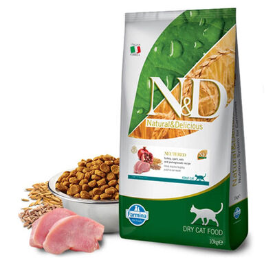 N&D Düşük Tahıllı Hindi Etli ve Narlı Kısırlaştırılmış Kedi Maması 10 kg - 1