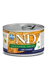 ND Düşük Tahıllı Kuzu Etli Yaban Mersinli Köpek Konservesi 140 GR