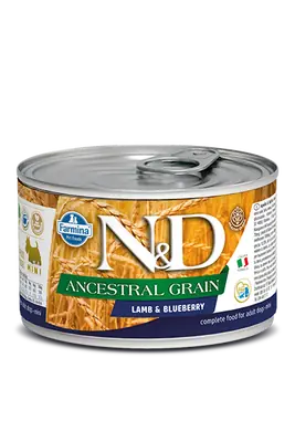 ND Düşük Tahıllı Kuzu Etli Yaban Mersinli Köpek Konservesi 140 GR - 1