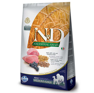 N&D Düşük Tahıllı Kuzu Etli ve Yaban Mersinli Yetişkin Köpek Maması 12 kg - 1