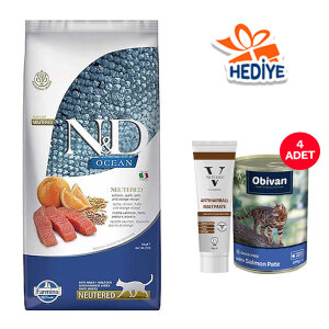 N&D Düşük Tahıllı Somonlu Kısırlaştırılmış Kedi Maması 10 KG