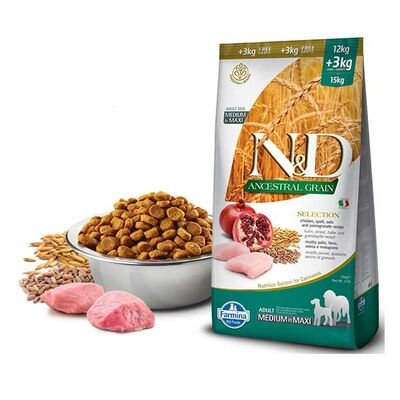N&D Düşük Tahıllı Tavuklu Orta ve Büyük Irk Köpek Maması 12+3 Kg - 2