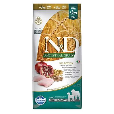 N&D Düşük Tahıllı Tavuk Etli ve Narlı Yetişkin Köpek Maması 12+3 kg - 3