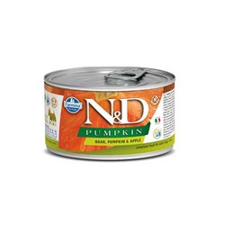 N&D Pumpkin Balkabaklı, Domuz Etli ve Elmalı Küçük Irk Yetişkin Köpek Yaş Maması 140 gr