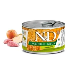 N&D Mini Düşük Tahıllı Domuzlu Elmalı Köpek Konserve Maması 140 Gr