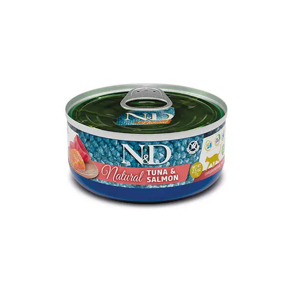 N&D Natural Ton Balıklı ve Somonlu Kedi Konservesi 70 gr - 1